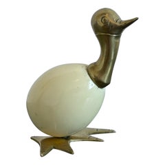 Mid-Century Brazilian Bronze and Resin Duck Sculpture, 1960s