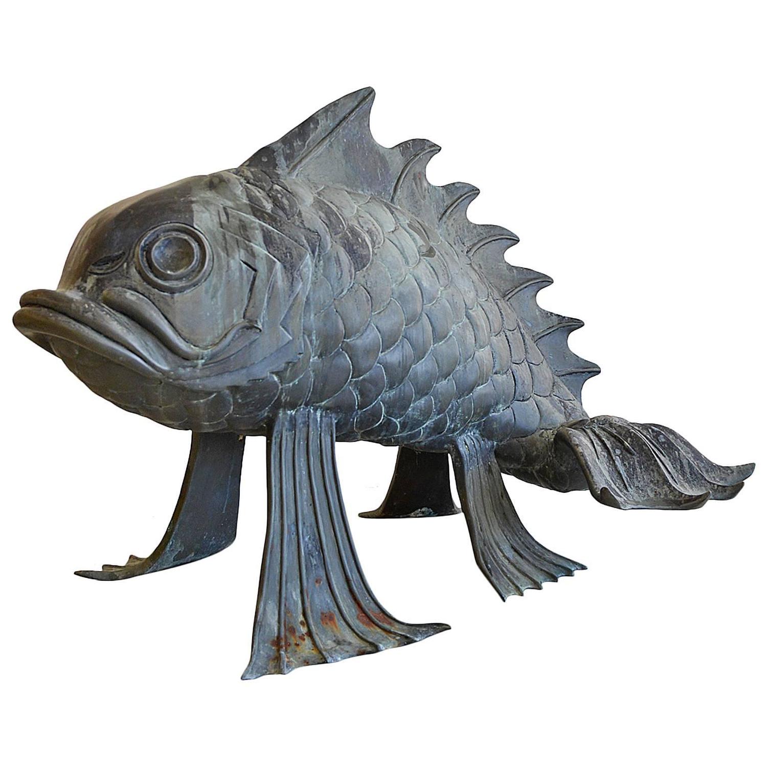 Monumental Bronze Fish Sculpture For Sale at 1stdibs