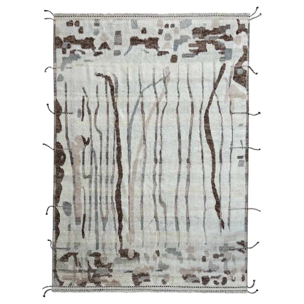 9x12 Ft Moroccan style Handmade Rug. 100% Natural Wool. Custom Options Available