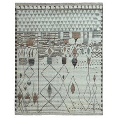 8x10 ft Moroccan Design Berber Rug. 100% Wool. Handmade Beni Ourain Carpet