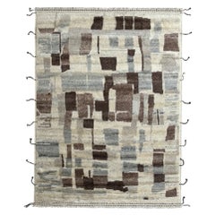 8x10 ft Modern Moroccan Design Berber Rug. 100% Wool. Beni Ourain Carpet