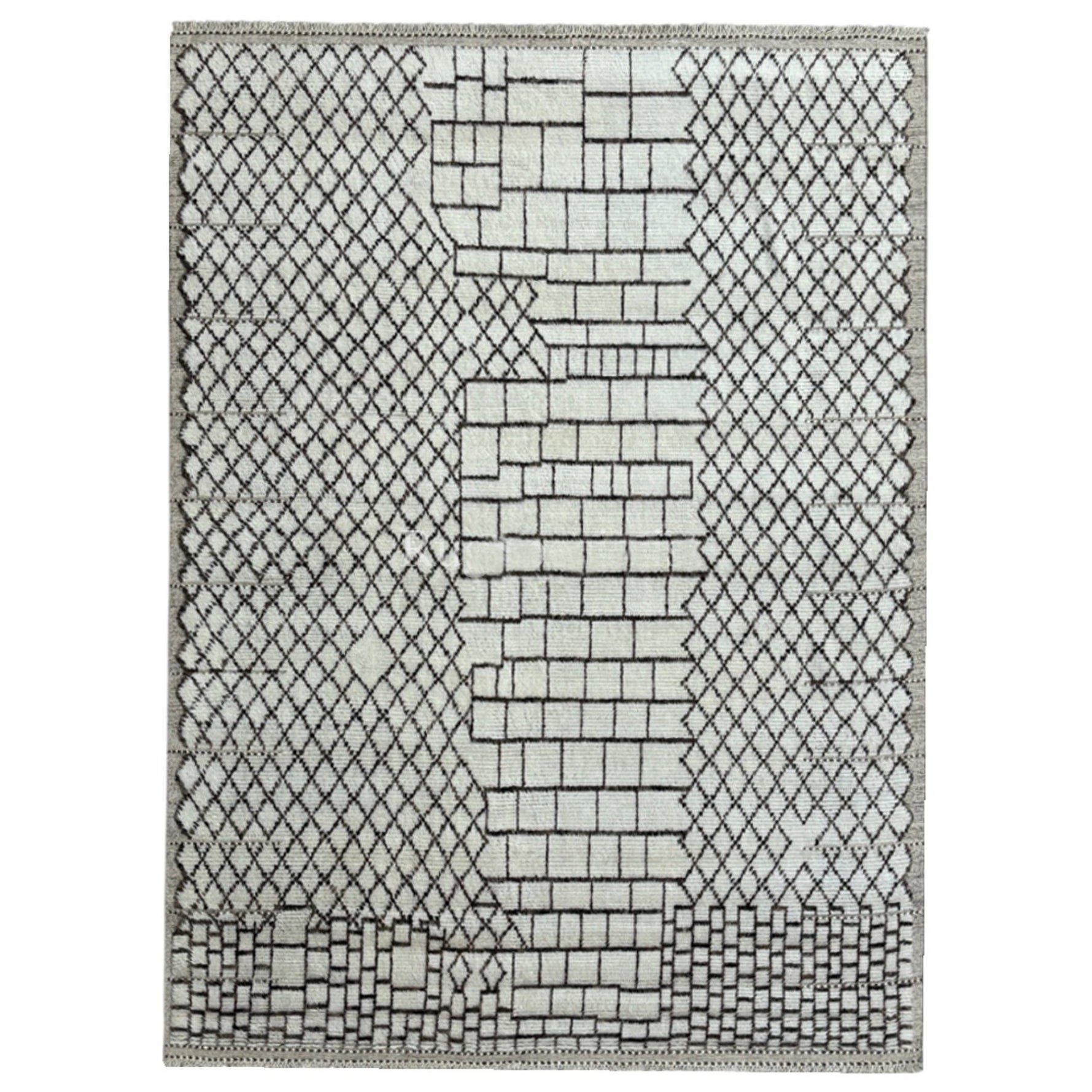 9x12 Ft Handmade Moroccan style Rug. 100% Natural Wool. Custom Options Available
