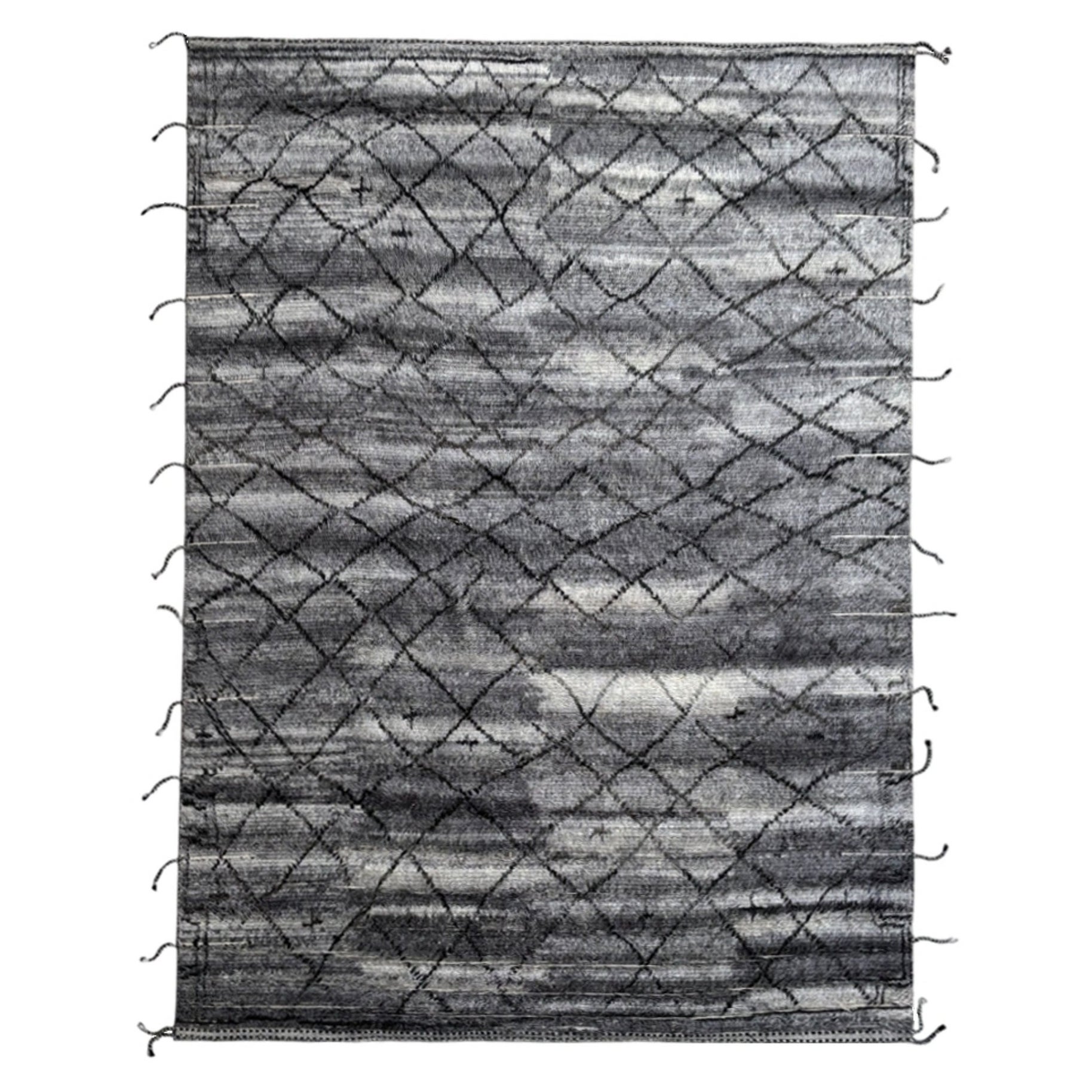 9x12 Ft Moroccan style Handmade Rug. 100% Natural Wool. Custom Options Available