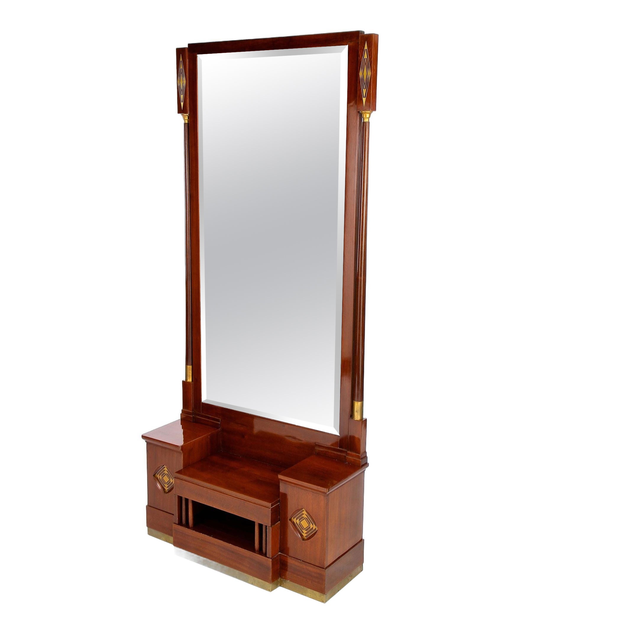 Consolle con specchio in mogano Art Nouveau del XX secolo di J. & J. Hermann, AT 1905 ca. in vendita