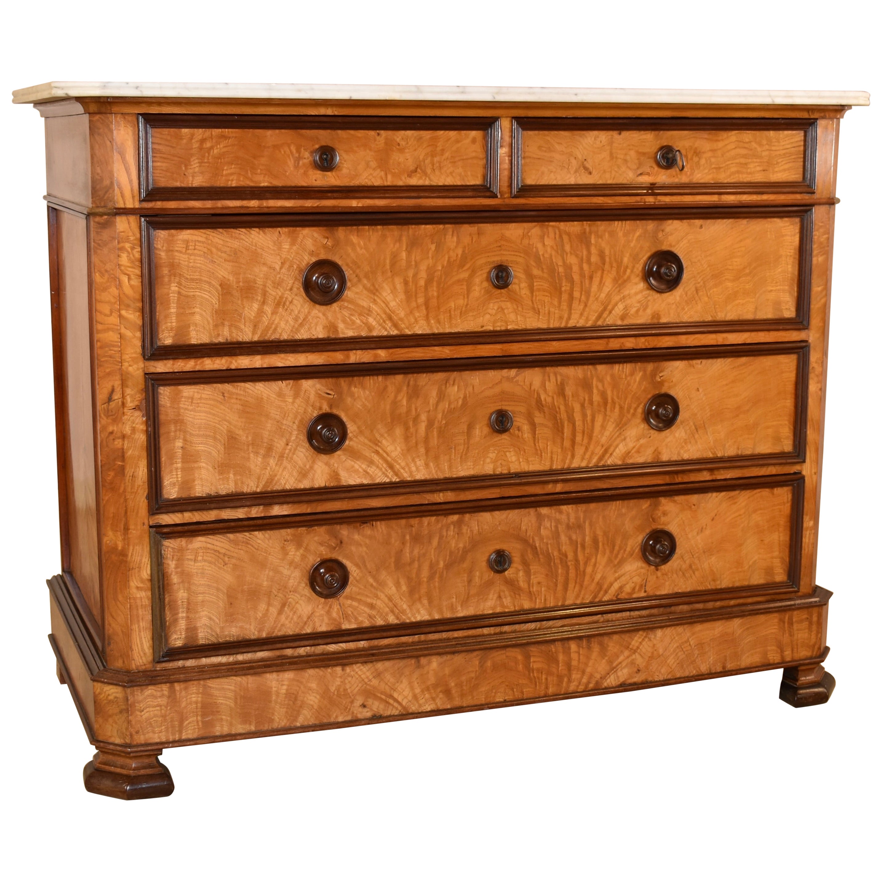 19th Century Burl Birch Commode For Sale