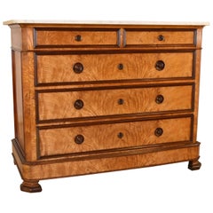 19th Century Burl Birch Commode