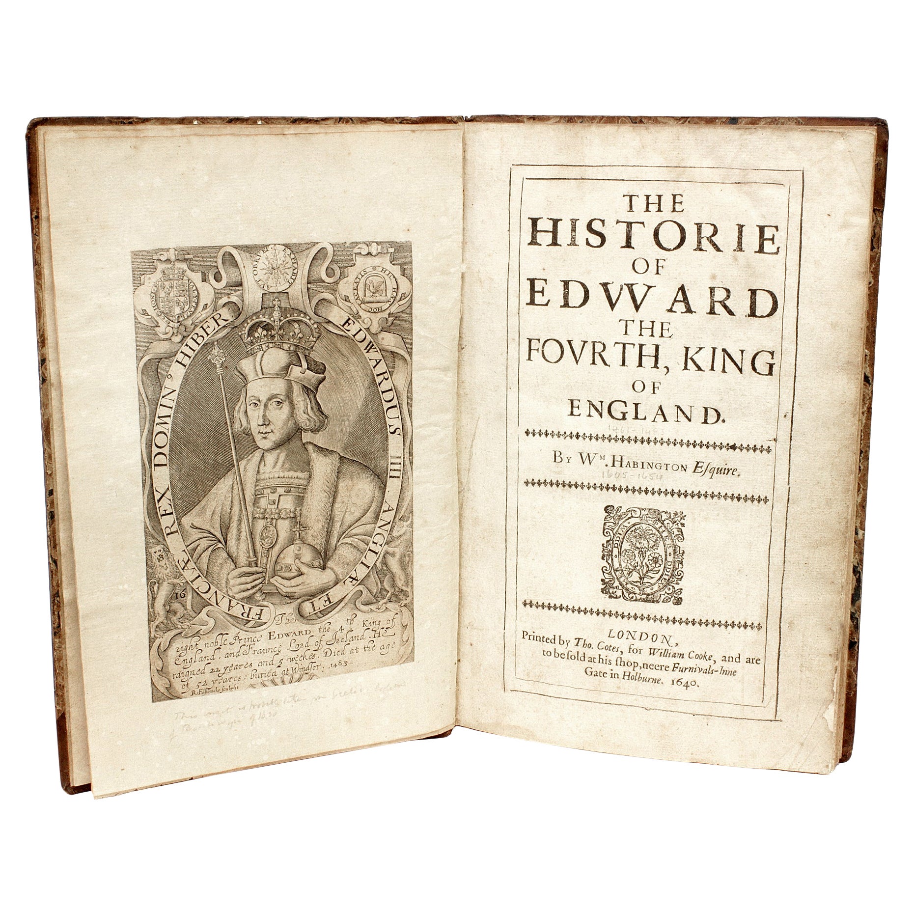 HABINGTON, William. The Historie Of Edward The Fourth - FIRST EDITION - 1640