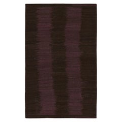 Rug & Kilim’s Contemporary Kilim in Brown with Aubergine Patterns
