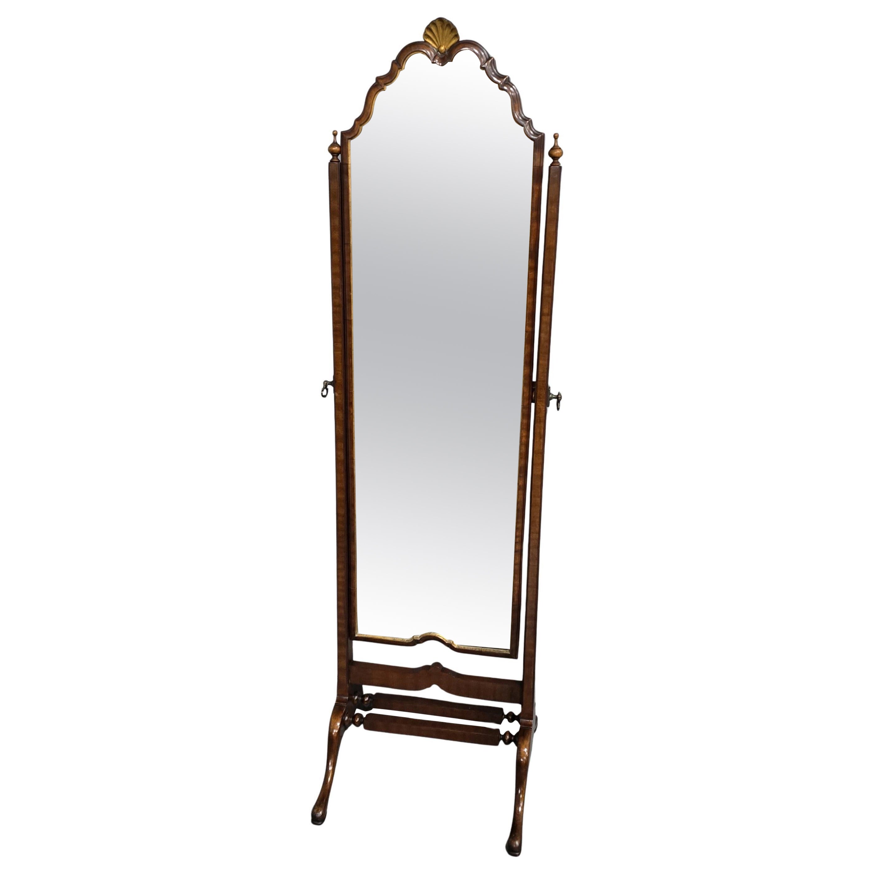 Excellent Quality Walnut Cheval Mirror