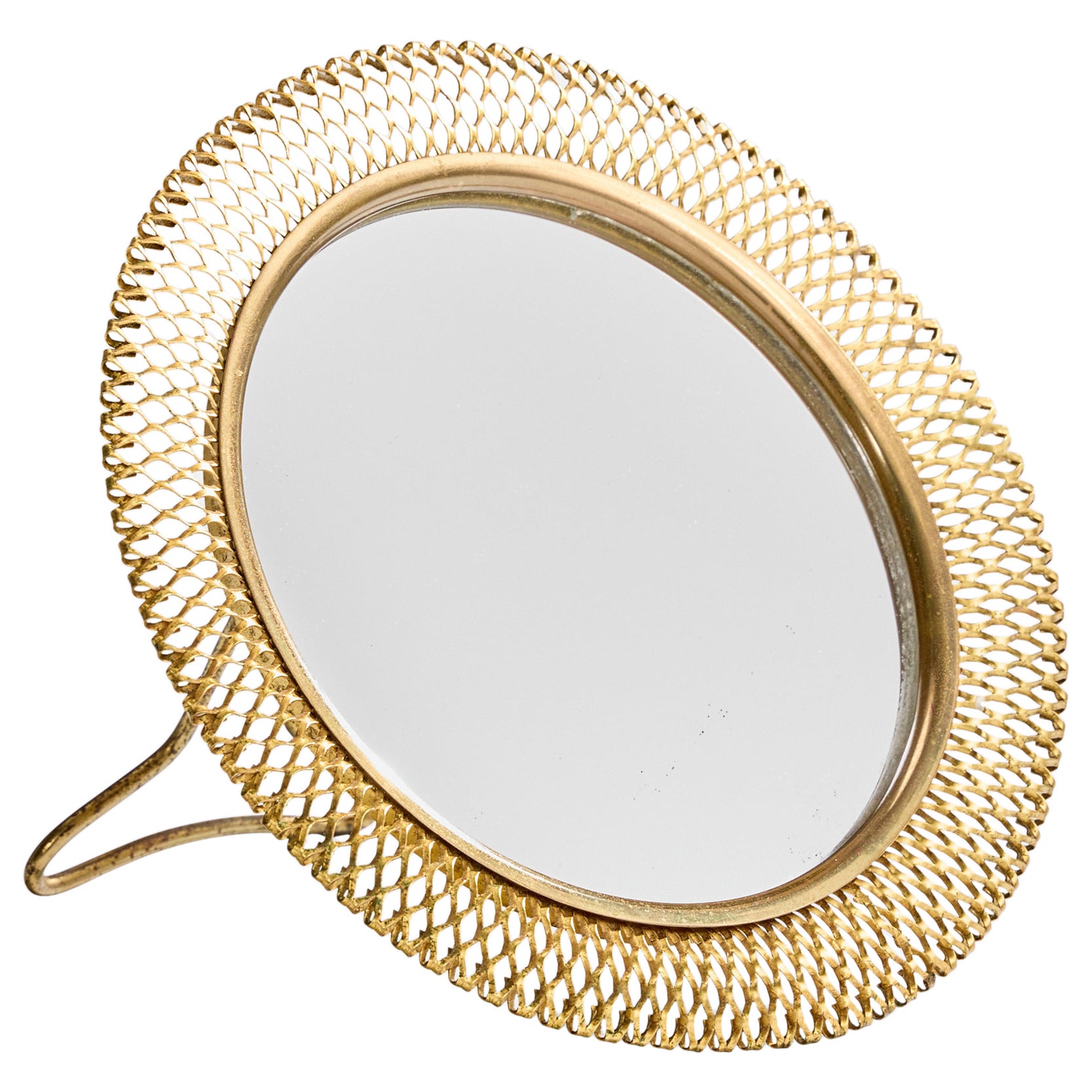 Vereinigte Werkstätten, Table Mirror, Brass, Germany, 1920s en venta