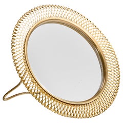 Antique Vereinigte Werkstätten, Table Mirror, Brass, Germany, 1920s