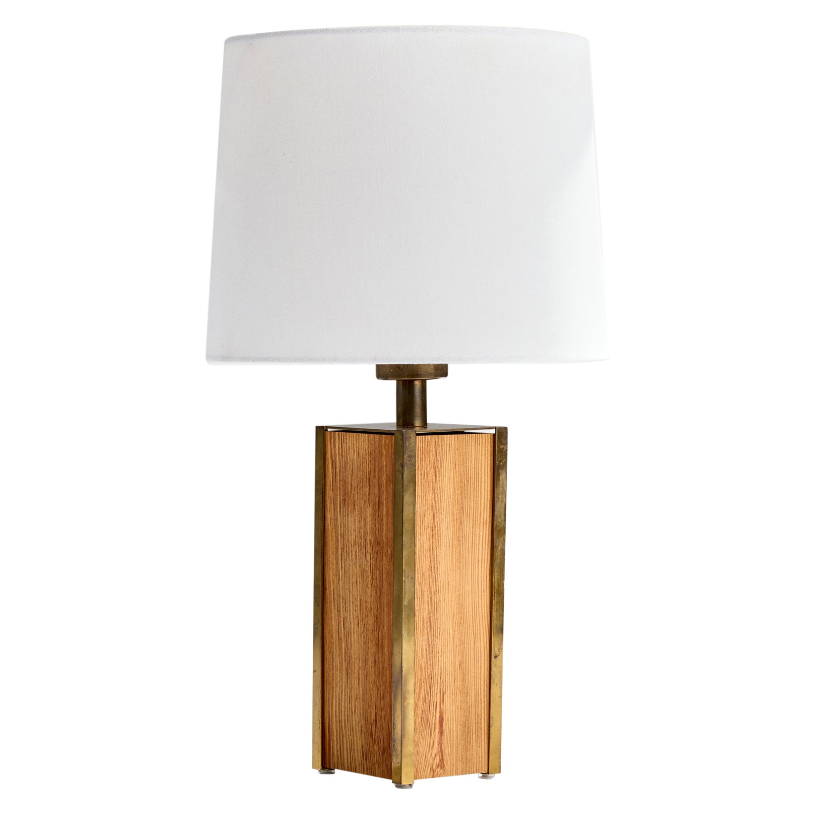 Arvid Böhlmarks Lampfabrik, Table Lamp, Brass, Pine, Sweden, 1950s in vendita