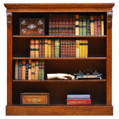 Late Victorian Figured Walnut Open Bookcase