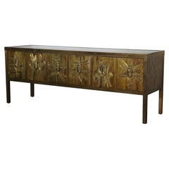 Mastercraft Brass Credenza by Bernard Rohne, 1970s, Bronze