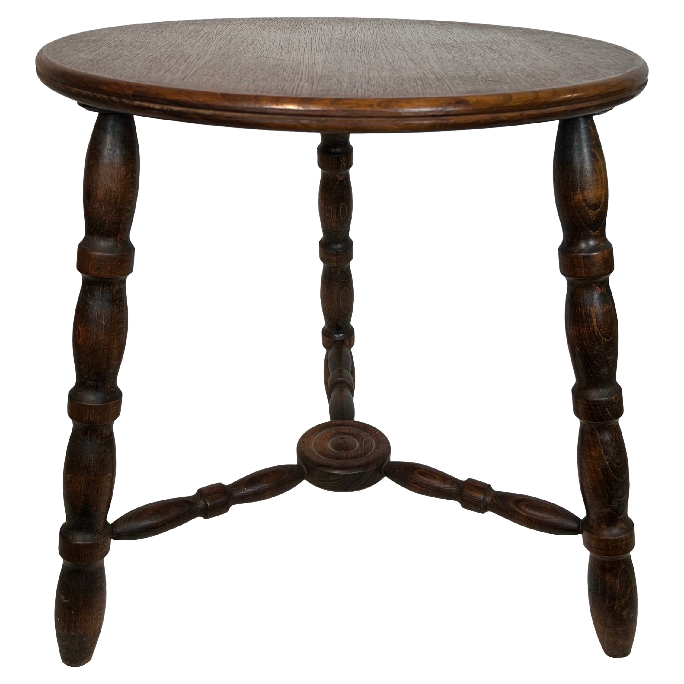 Turned wood coffee table. French work by Charles Dudouyt. Circa 1950