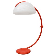 Rare 1965 Orange Serpente Floor Lamp by Elio Martinelli for Martinelli Luce