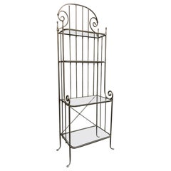 Vintage Iron Etagere Glass Shelves
