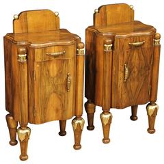 20th Century Bedside Tables Made by Walnut