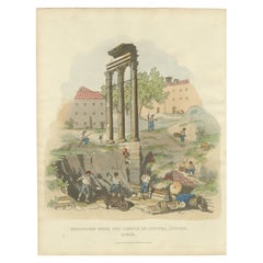 Roman Excavation Print - 1820 Pinelli & Bridgens Etching