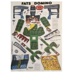 1984 Fats Domino - Red Grooms Original Vintage Poster