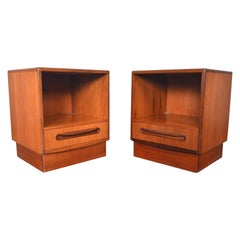 Pair of G Plan Fresco Single Drawer Nightstands With Cubby #1