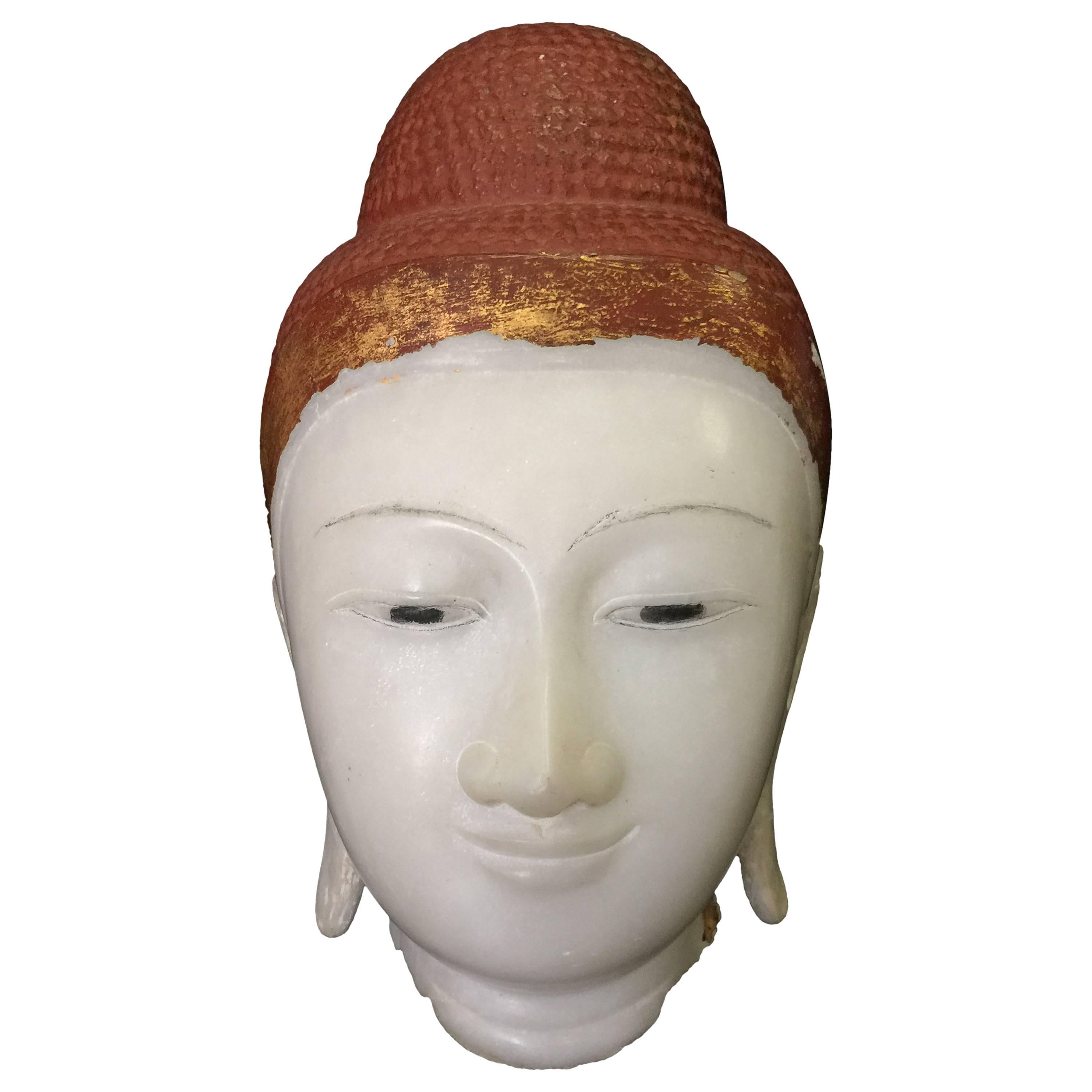 Mandalay Buddha Head, 19th Century For Sale