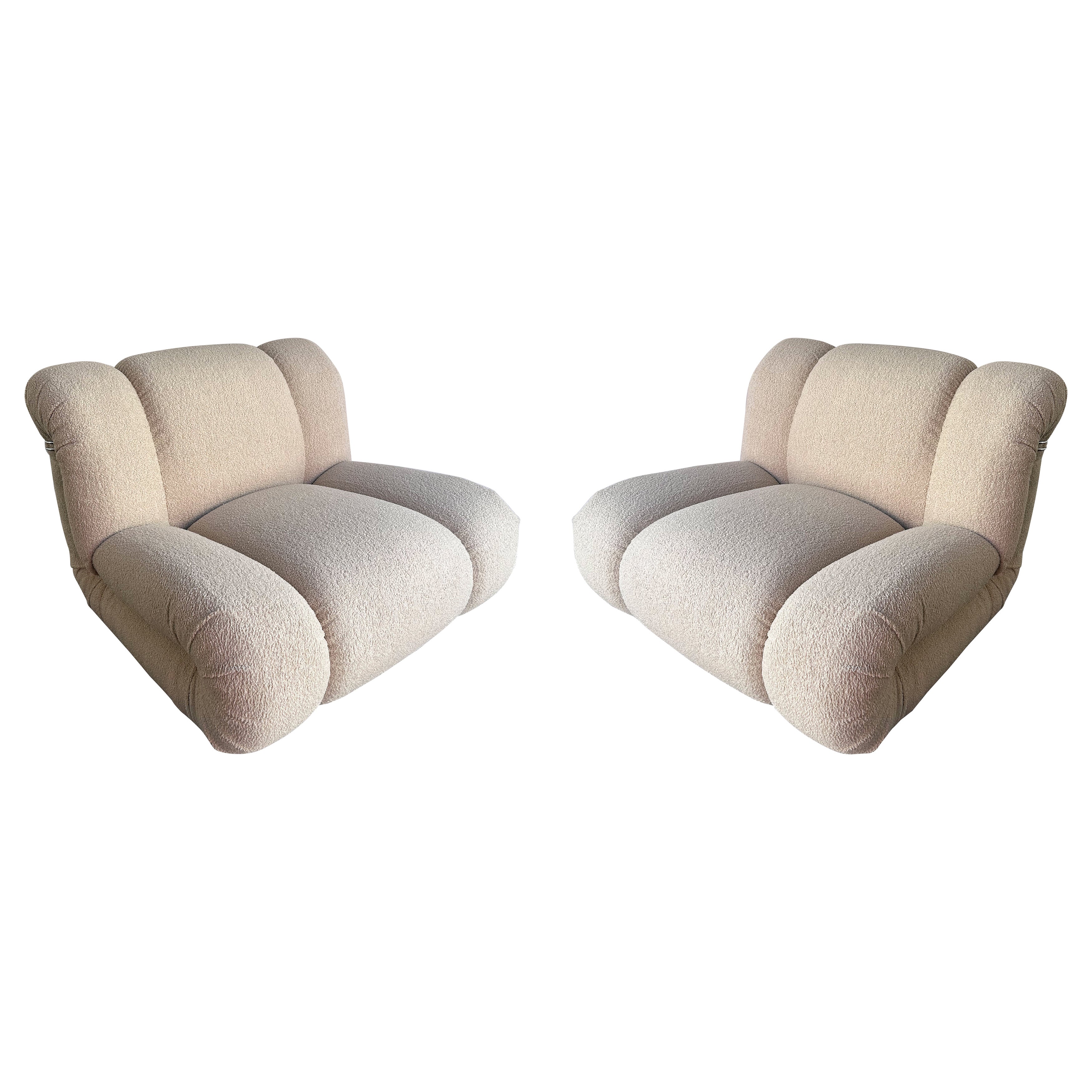 Pair of Velasquez Slipper Chairs by Mimo Padova. Italy, 1970s