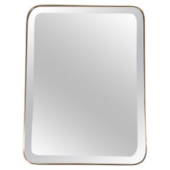 1930 Italian Art Deco Modern Design Brass Wall Mirror