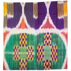 Early 20th Century Ikat Fragment, Backed on Linen 2'9'' x 3'0''