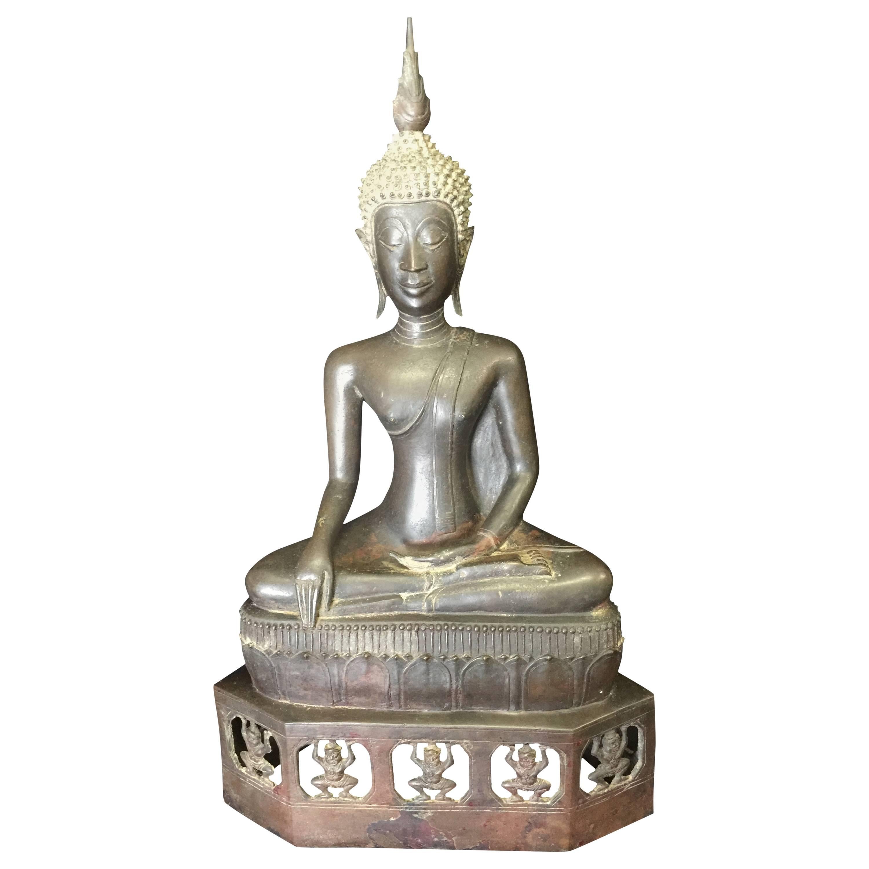 Bronze Laos Buddha, 18th Century For Sale