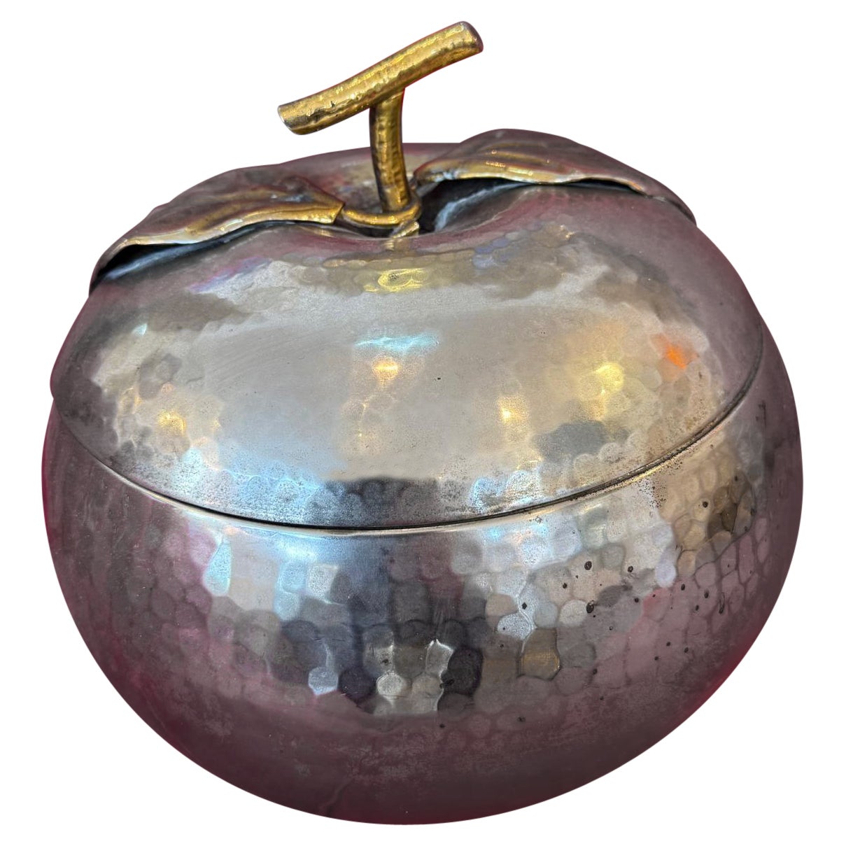 Italian 60's Silver-Plated Ice Bucket In The Shape Of The Apple