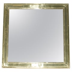 ANTiQUE ENGLISH CIRCA 1920'S SHIPS SEA LINER SOLID BRASS WALL MIRROR BY LOMBARD