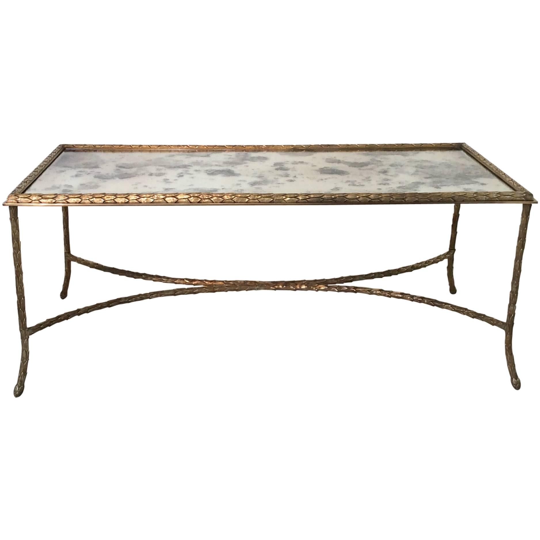 Maison Baguès Gilt Bronze Coffee Table, circa 1950, France