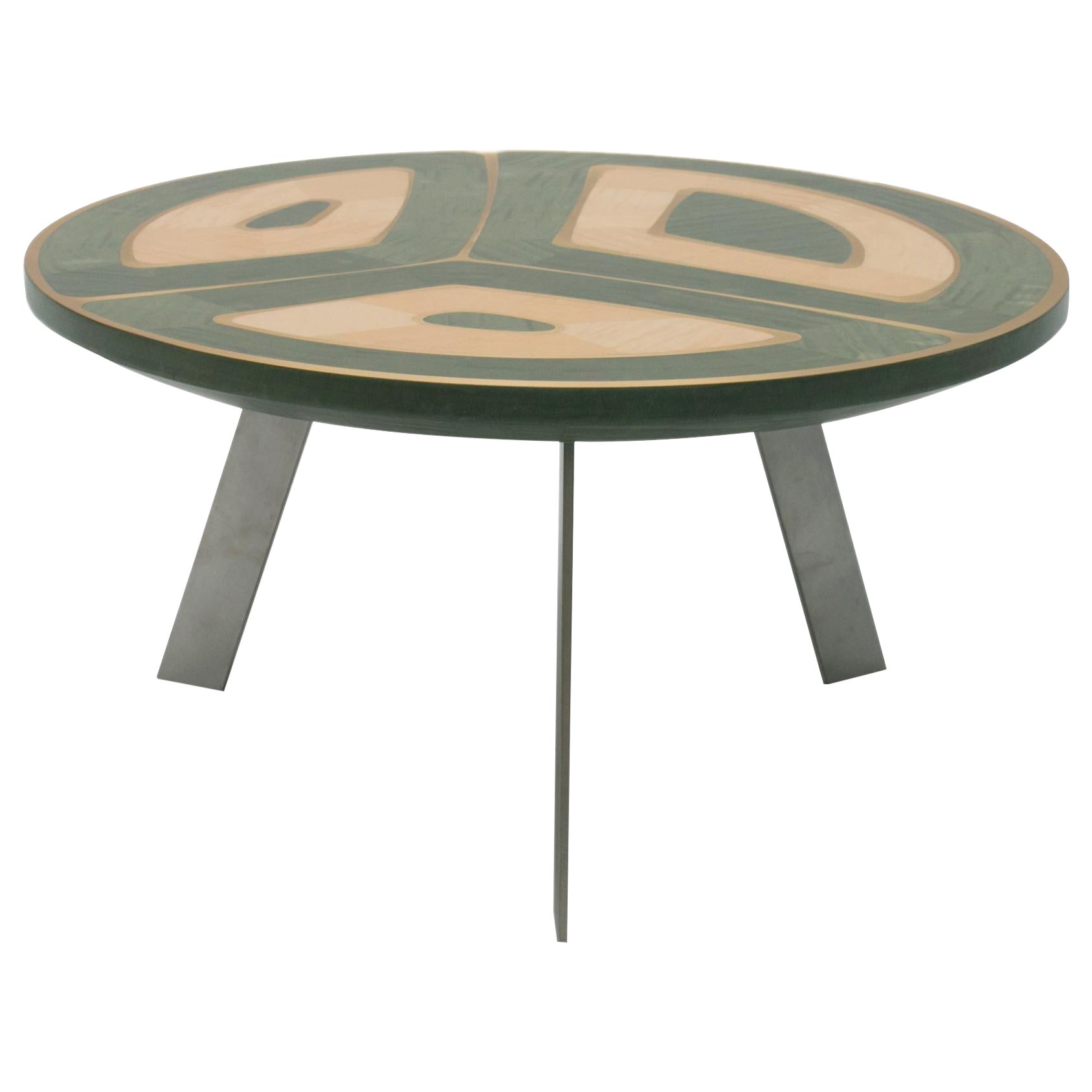 "Spanish Harlem" Big Gold and Green Coffee Table by Ivan Paradisi, Italy