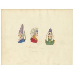 Antique Traditional Head Dresses of Dieppe, France – Costume Study, 1823