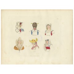 Traditional Headwear from Assisi, Naples, Viterbo, and Beyond – 1823 Print