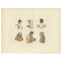 Traditional Costumes from Frascati, Perugia, Albano and Monastic Orders – 1823