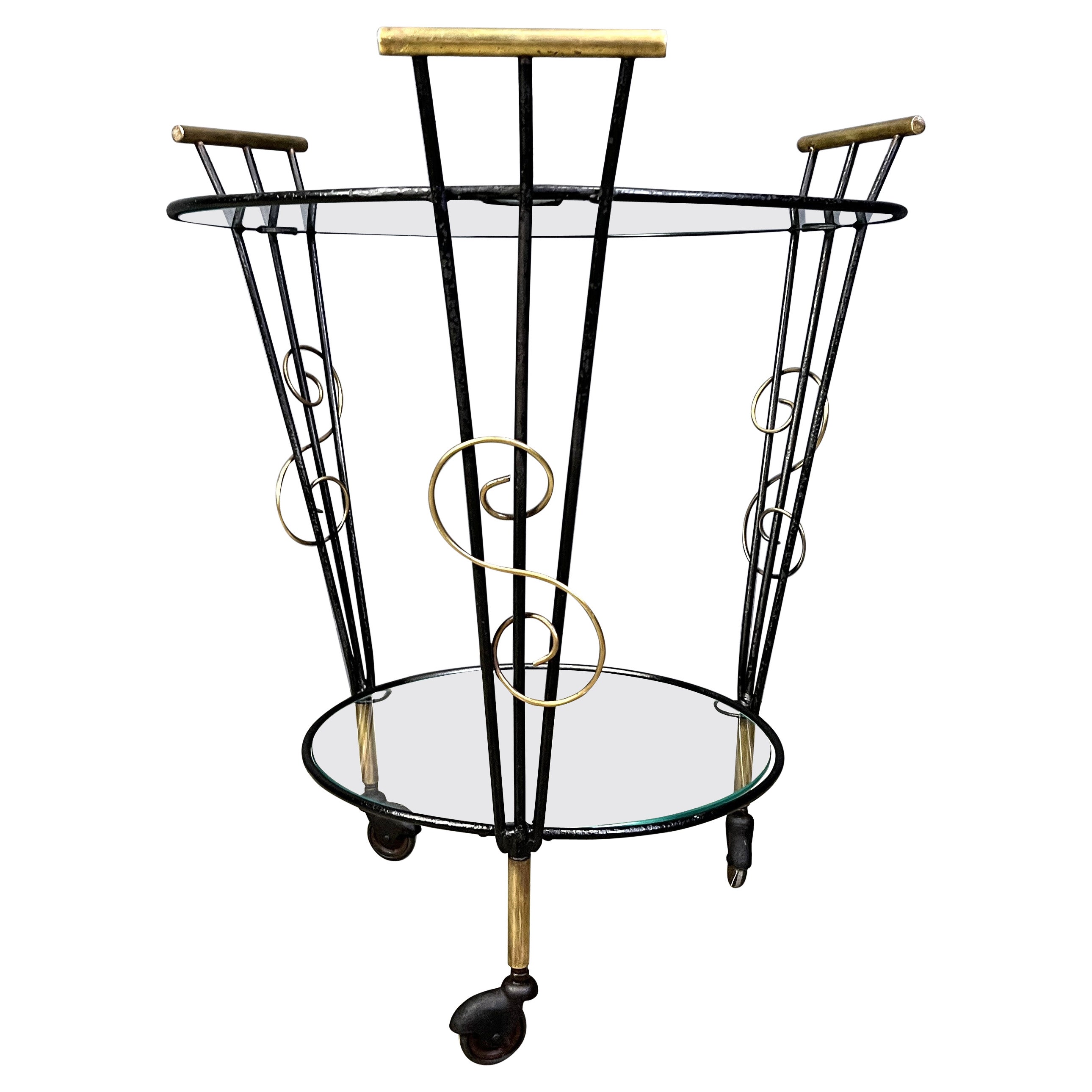 Mid century two tier italian trolley, 1950s im Angebot