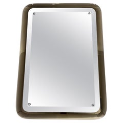 Vintage Large vertical mirror colored glass frame