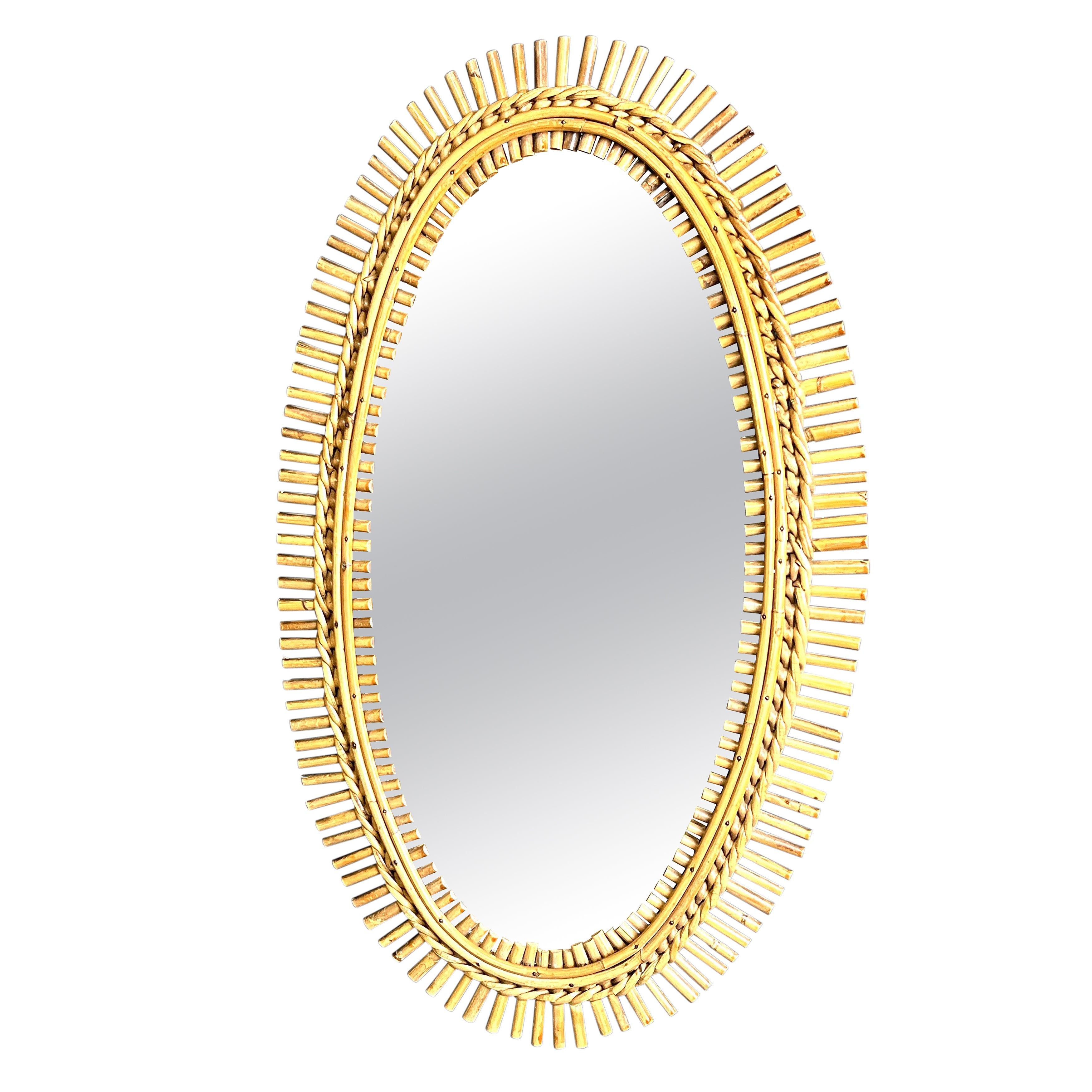 Mid century bamboo mirror, 1960s