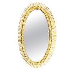Mid century bamboo mirror, 1960s