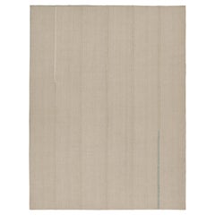 Rug & Kilim’s Contemporary Kilim in Beige with Blue Accent