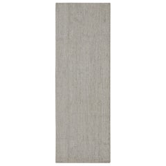 Rug & Kilim’s Contemporary Runner and Textural Rug in Solid Gray Striae