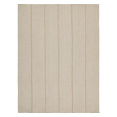 Rug & Kilim’s Contemporary Kilim in Off-White and Beige Stripes