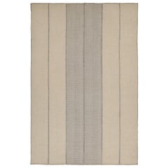 Rug & Kilim’s Contemporary Kilim in Beige & Grey Stripes