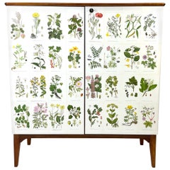1950’s Swedish Cabinet With Nordens Flora Illustrations