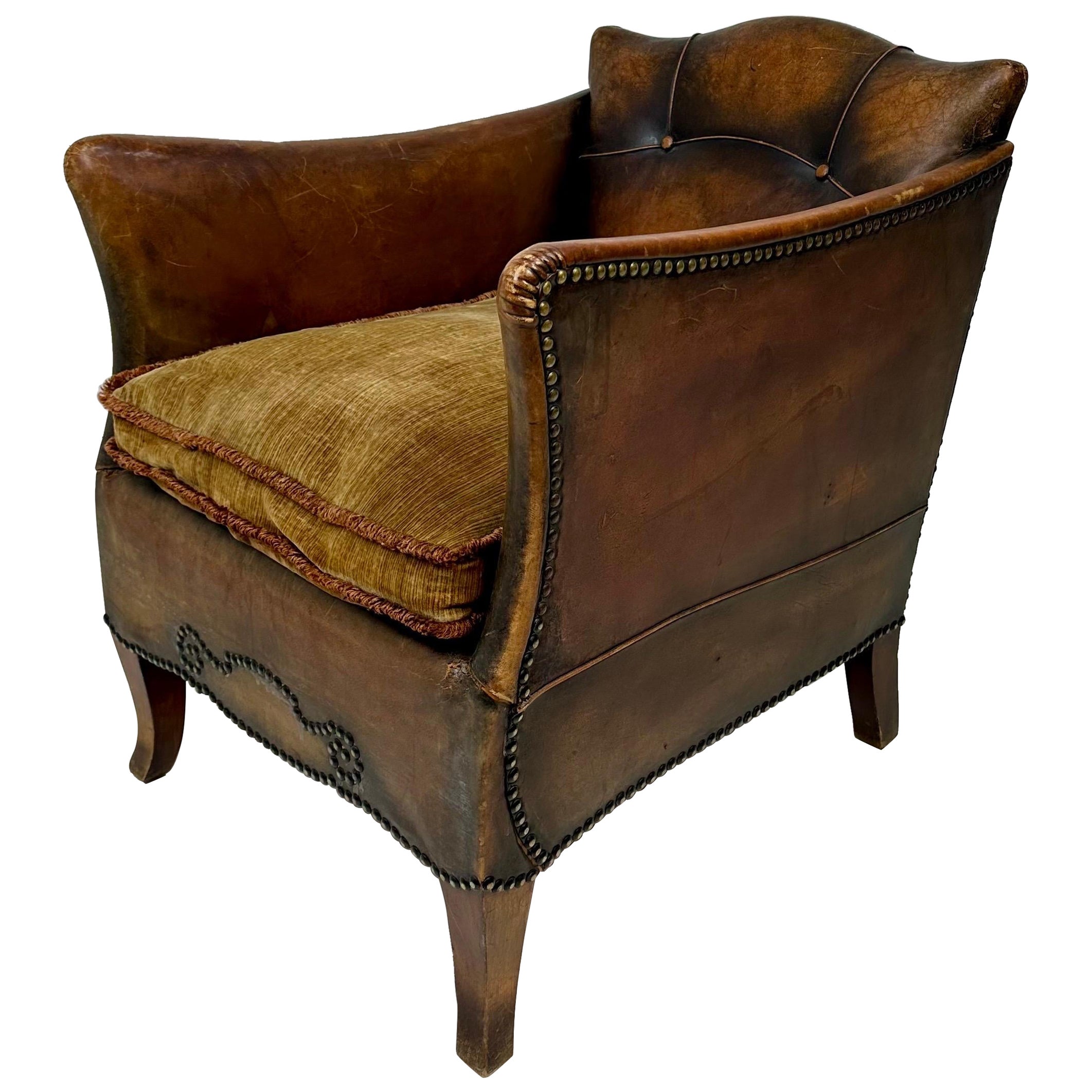 1930’s European Leather Lounge Chair
