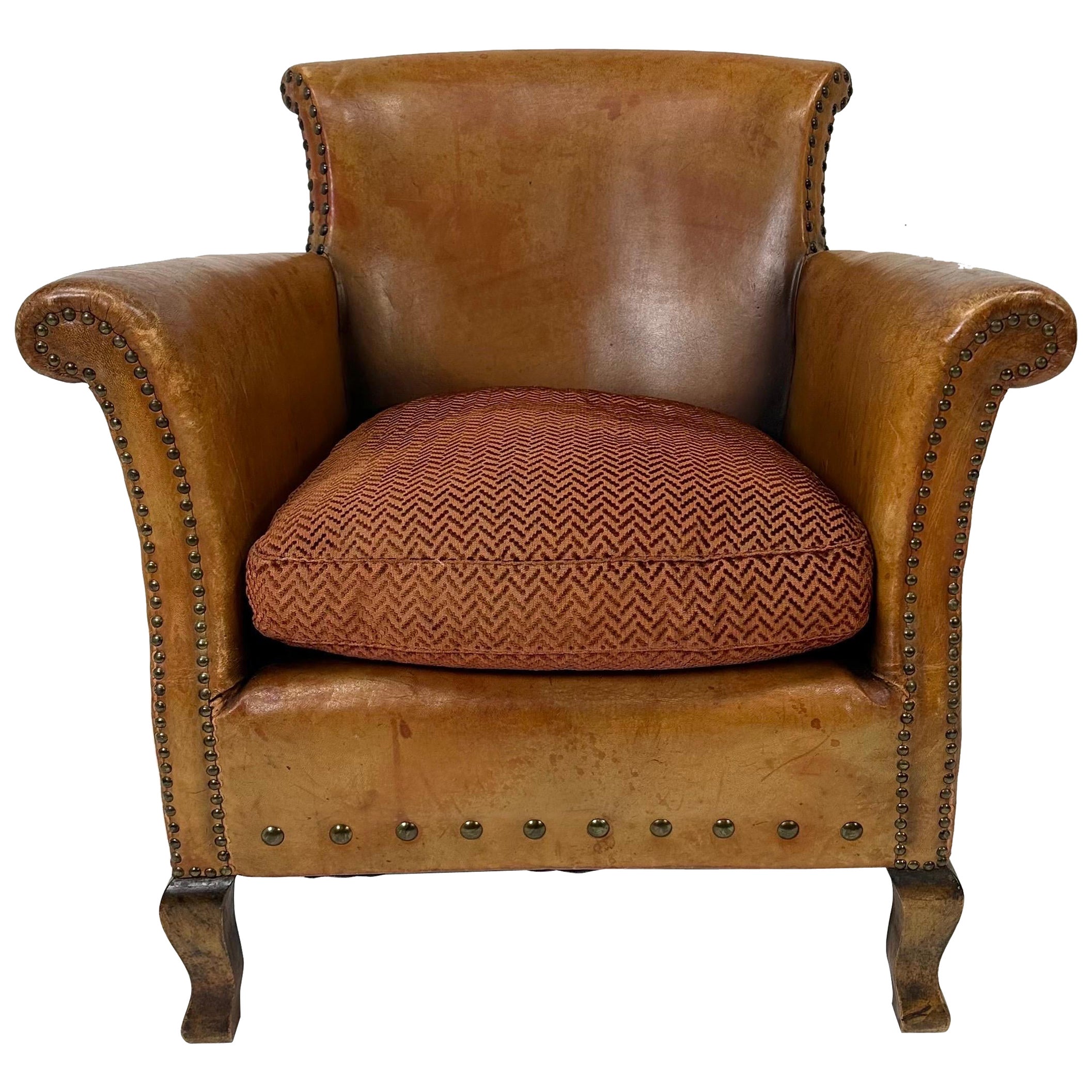 Early 20th Century European Leather Lounge Chair
