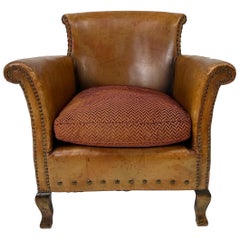 Early 20th Century European Leather Lounge Chair