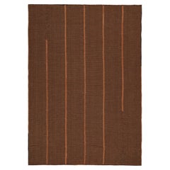 Rug & Kilim’s Contemporary Kilim in Orange and Black Stripes